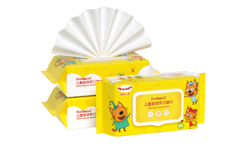 珀朵美儿童亲润手口湿巾 80抽
