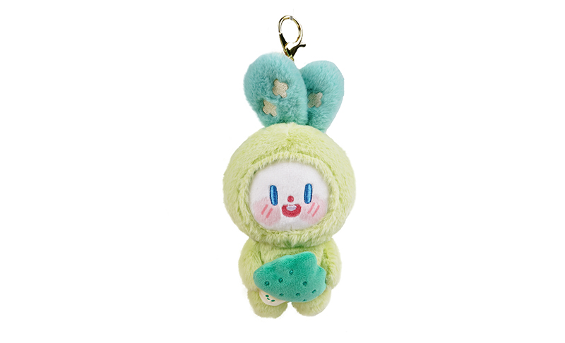 Broccoli bunny plush keychain